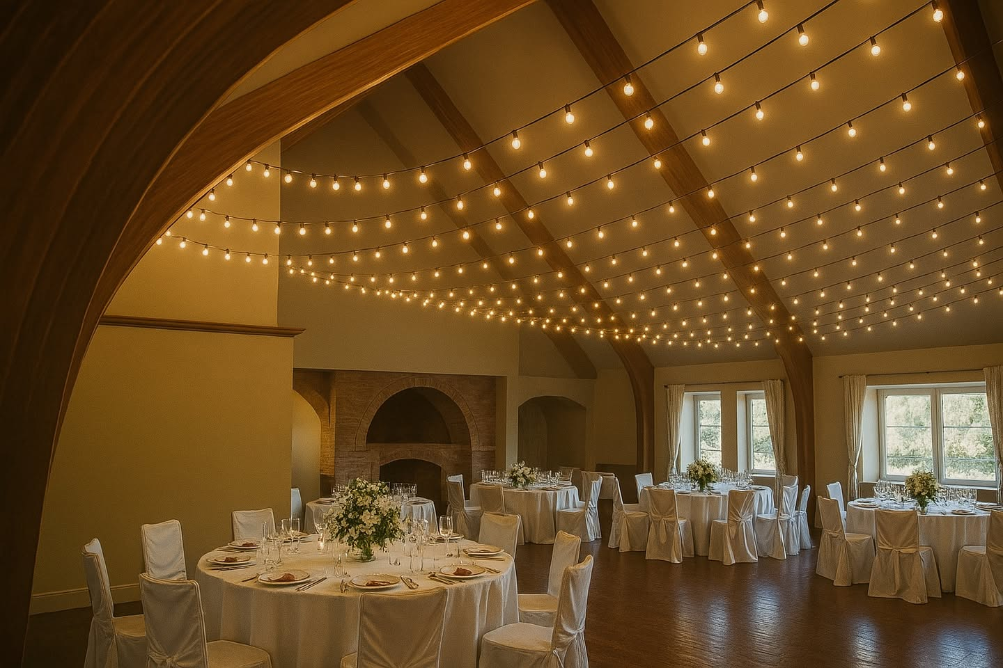 The Sylvester Farm venue at golden hour